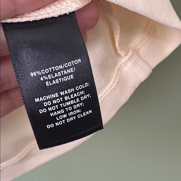 Lafayette 148 New York Cotton Square Neck Tee Beige Butter Yellow Top Sz S - Picture 6 of 7